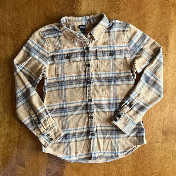 Patagonia caramel and blue flannel XS - Picture 1 of 10